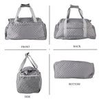 Designer Inspired-  3 Pcs Quilted Travel Bag Set - Grey