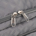 Designer Inspired-  3 Pcs Quilted Travel Bag Set - Grey