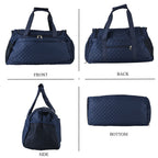 Designer Inspired-  3 Pcs Quilted Travel Bag Set - Navy