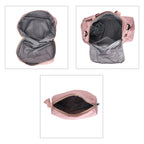 Designer Inspired-  3 Pcs Quilted Travel Bag Set - Pink