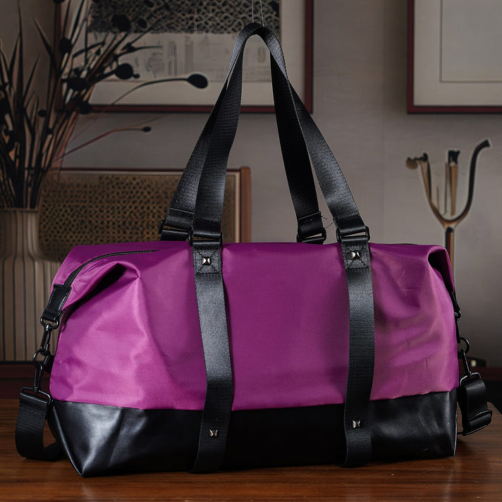 Duffle Bag- 3 slip pockets and 1 zip pocket - Water Repellent Multipurpose - Purple 8252125 2