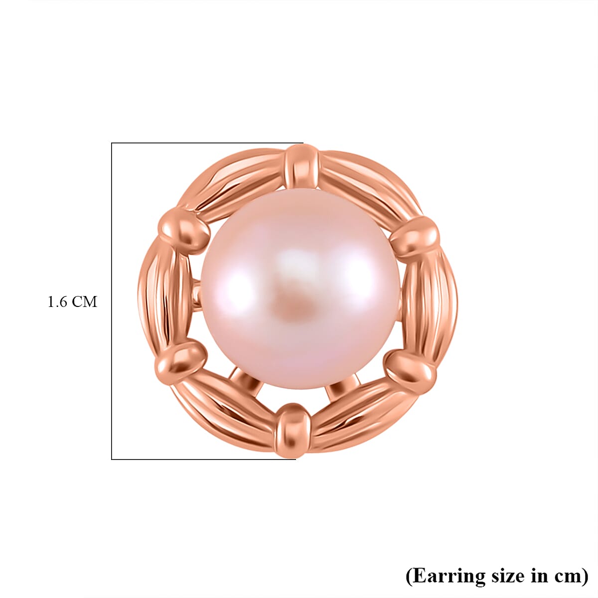 Peach Edison  Solitaire Stud Push Post Earrings in 18K Rose Gold Vermeil Plated Sterling Silver 14.54 ct. 7801475 5