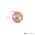 Peach Edison Solitaire Stud Earrings in Rhodium Overlay Sterling Silver