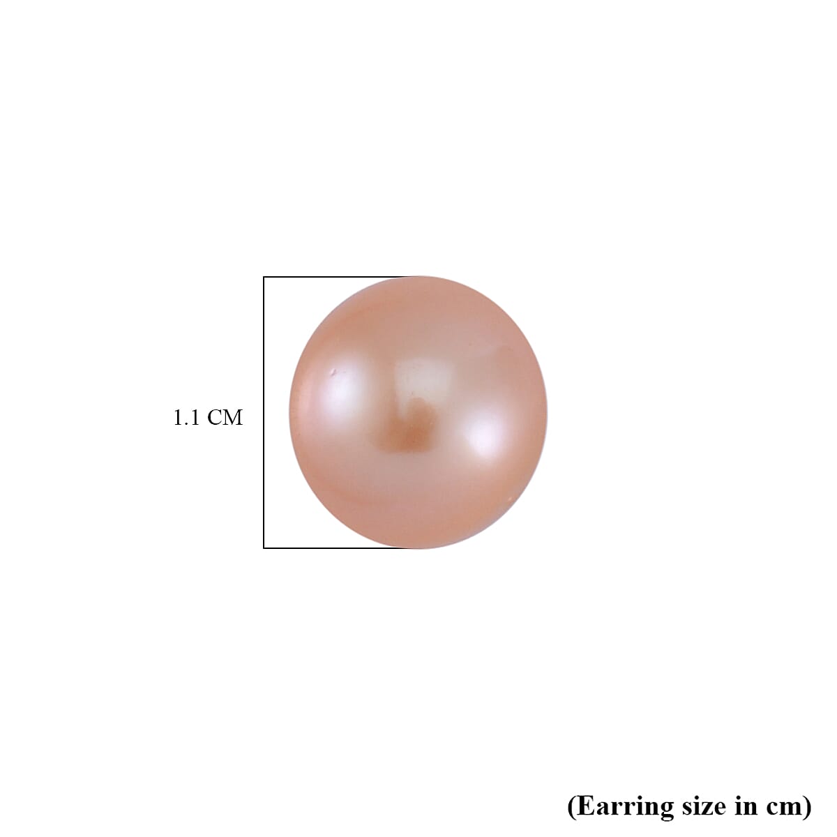 Peach Edison Solitaire Stud Earrings in Rhodium Overlay Sterling Silver 7801430 6