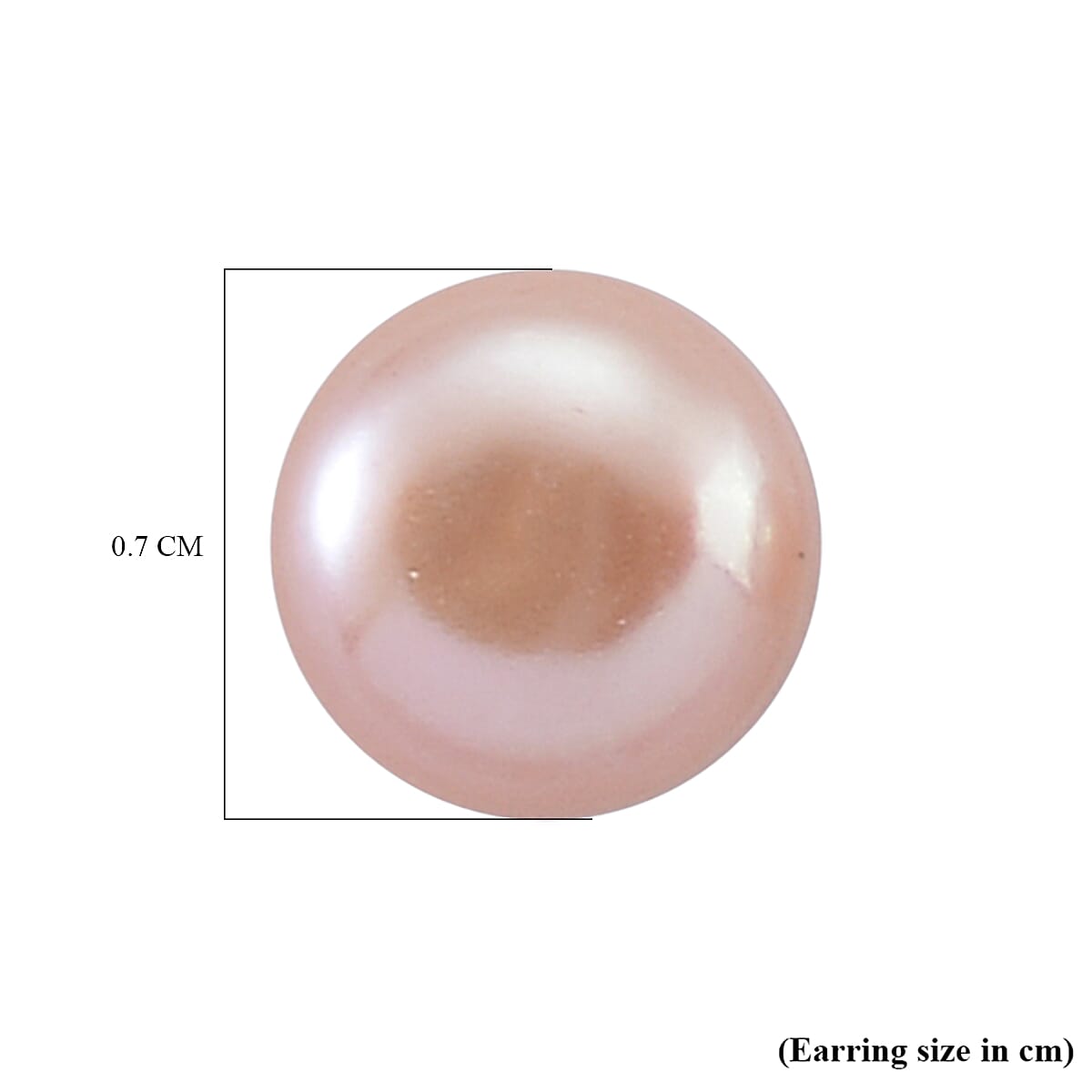Peach Freshwater Pearl (7-8mm) Stud Earrings with Push Backs V32713522 5