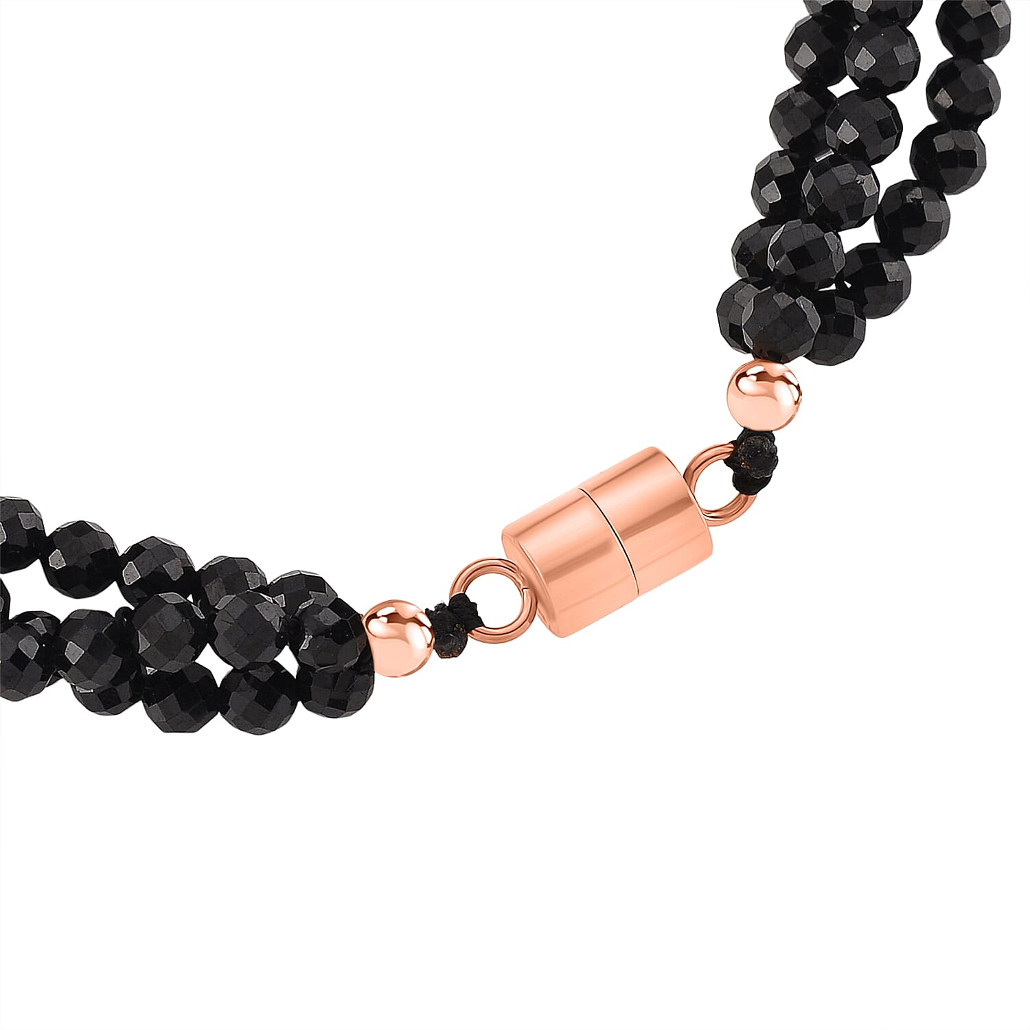 Peach Fresh Water Pearl &amp; Black Spinel Bracelet (Size 8 with Magnetic Clasp) in Rose Gold Plated 45.00 Ct. 8243827 7