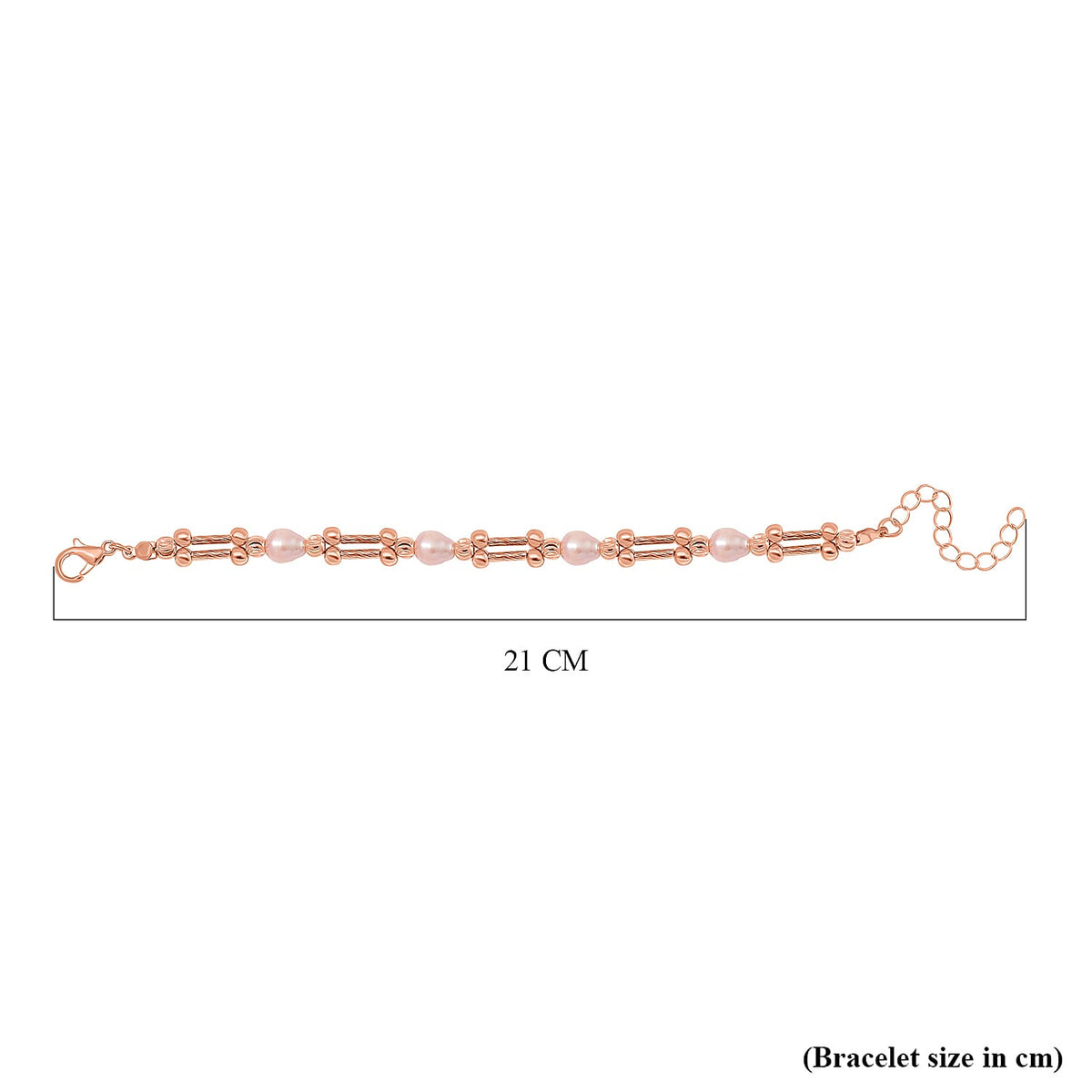 Peach Fresh Water Pearl Bracelet (Size -7.5-2) in Rose Gold Tone 10.00 Ct. 7969030 4
