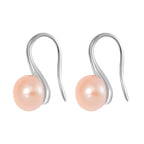 Peach Fresh Water Pearl Hook Earring in Silver Tone 6.00 Ct.