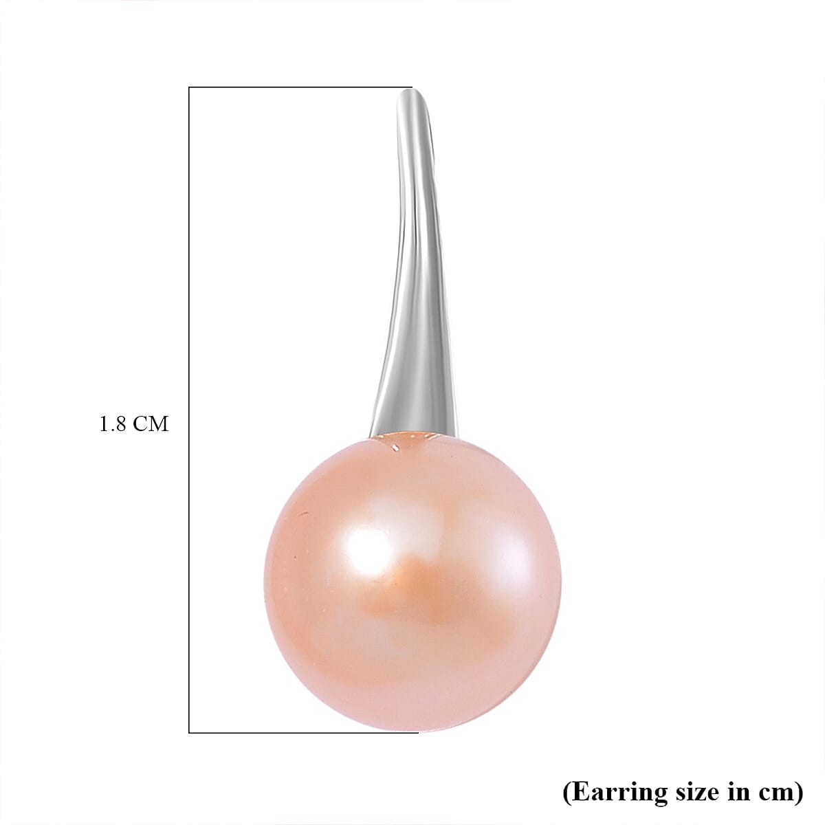 Peach Fresh Water Pearl Hook Earring in Silver Tone 6.00 Ct. 7981438 5