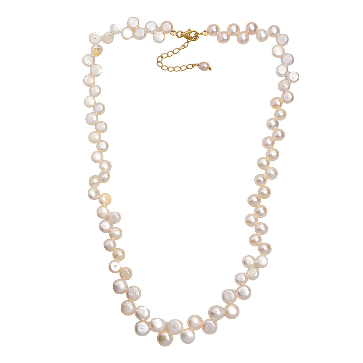 Peach Fresh Water Pearl Necklace (Size - 18-2 Ext) in 18K Vermeil Yellow Gold Plated Sterling Silver 170.00 Ct. 8129576 6