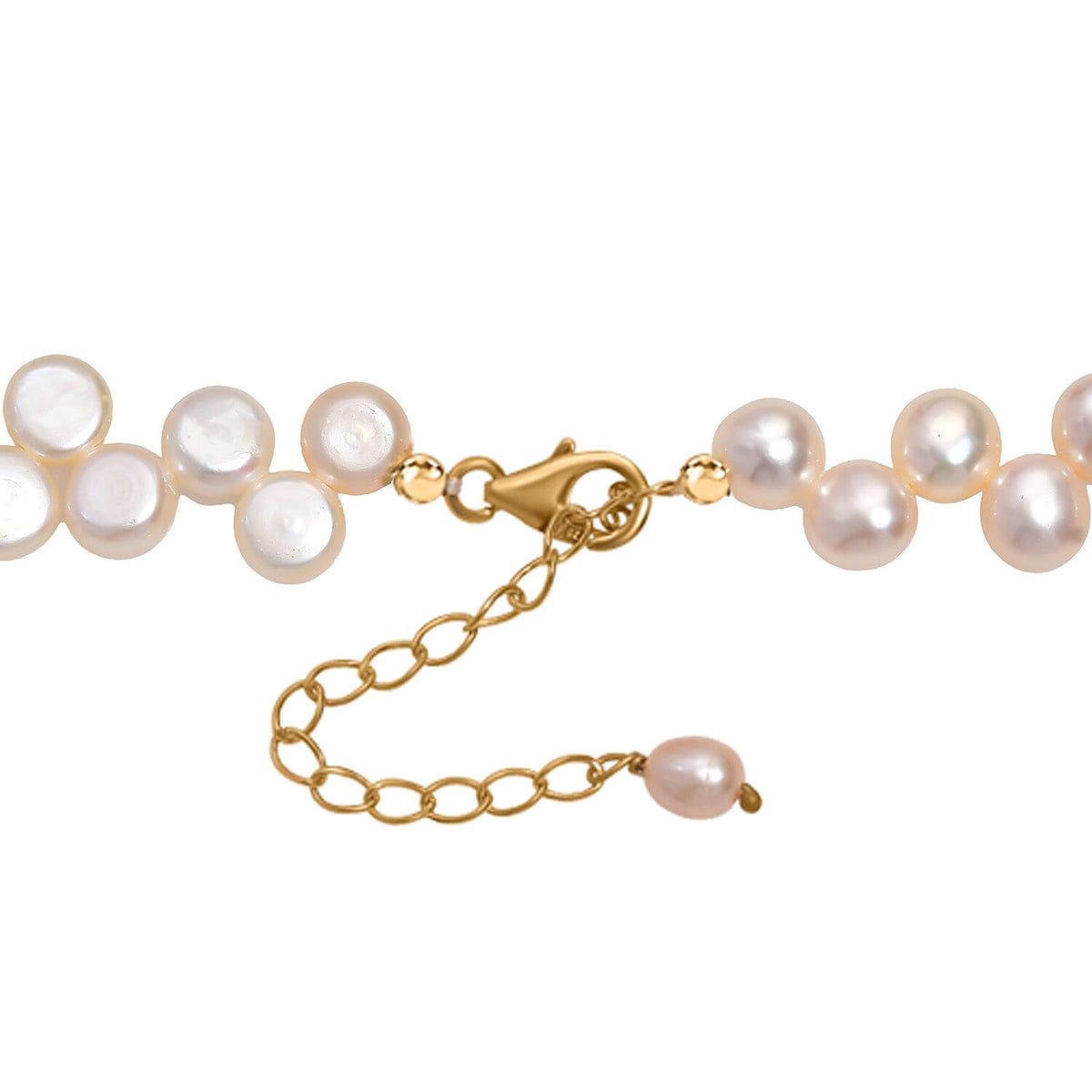 Peach Fresh Water Pearl Necklace (Size - 18-2 Ext) in 18K Vermeil Yellow Gold Plated Sterling Silver 170.00 Ct. 8129576 9