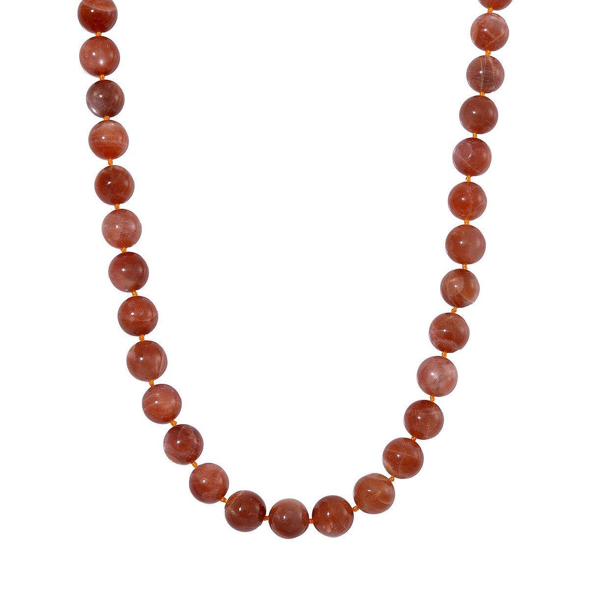 Peach Moonstone  Necklace (Size - 20) in Rhodium Overlay Sterling Silver 600 ct 7821671 0