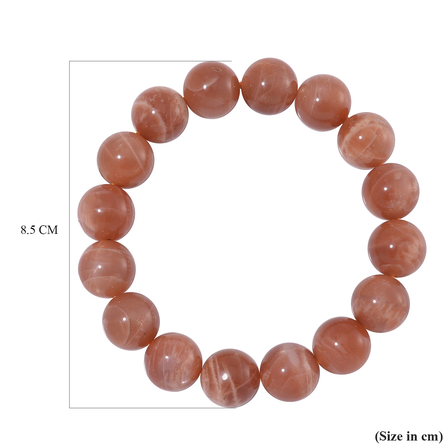 Peach Moonstone Bead Bracelet 280 ct. 7821676 5