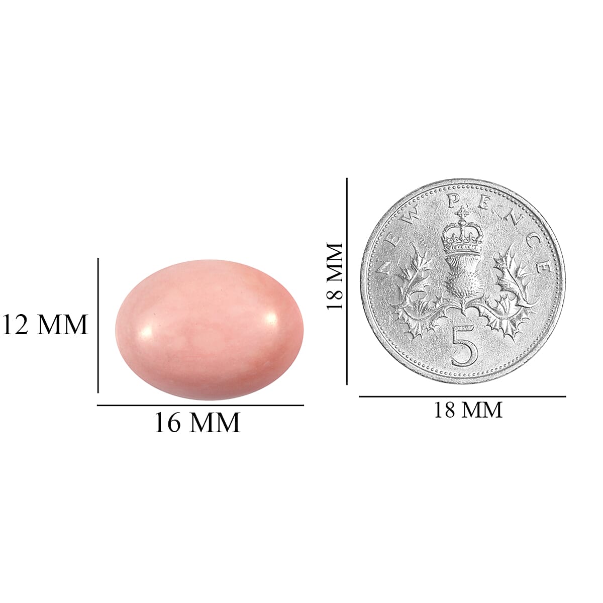 Peach Opal Oval 16x12 mm 5.53 Ct. 6191867 4