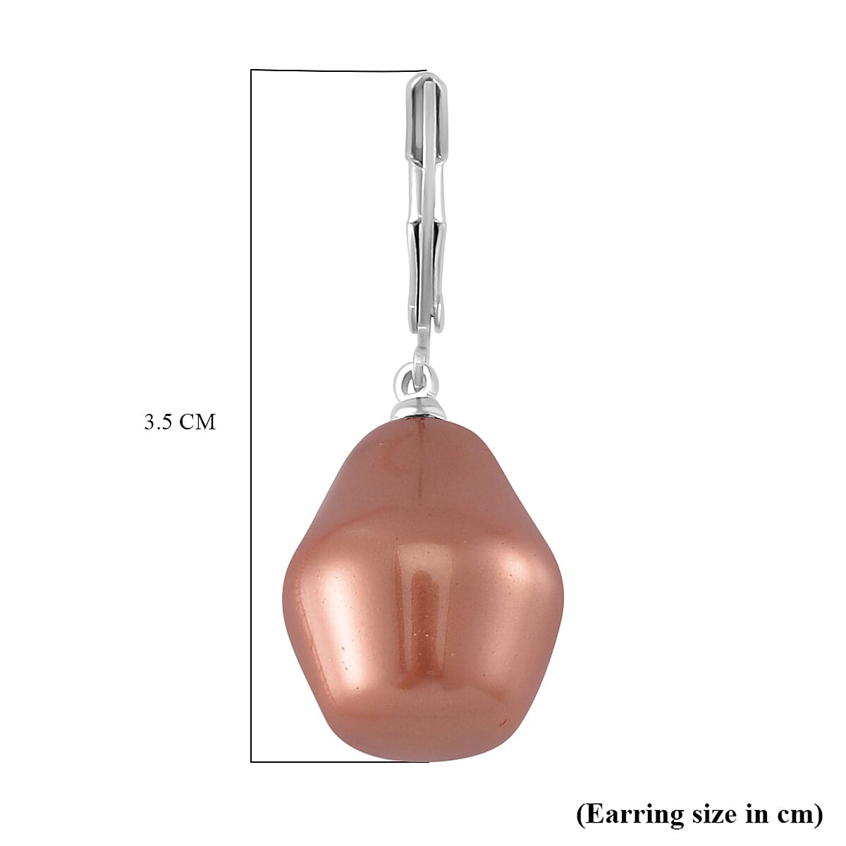 Peach Shell Pearl  Earring Pure White Stainless Steel 7811808 5