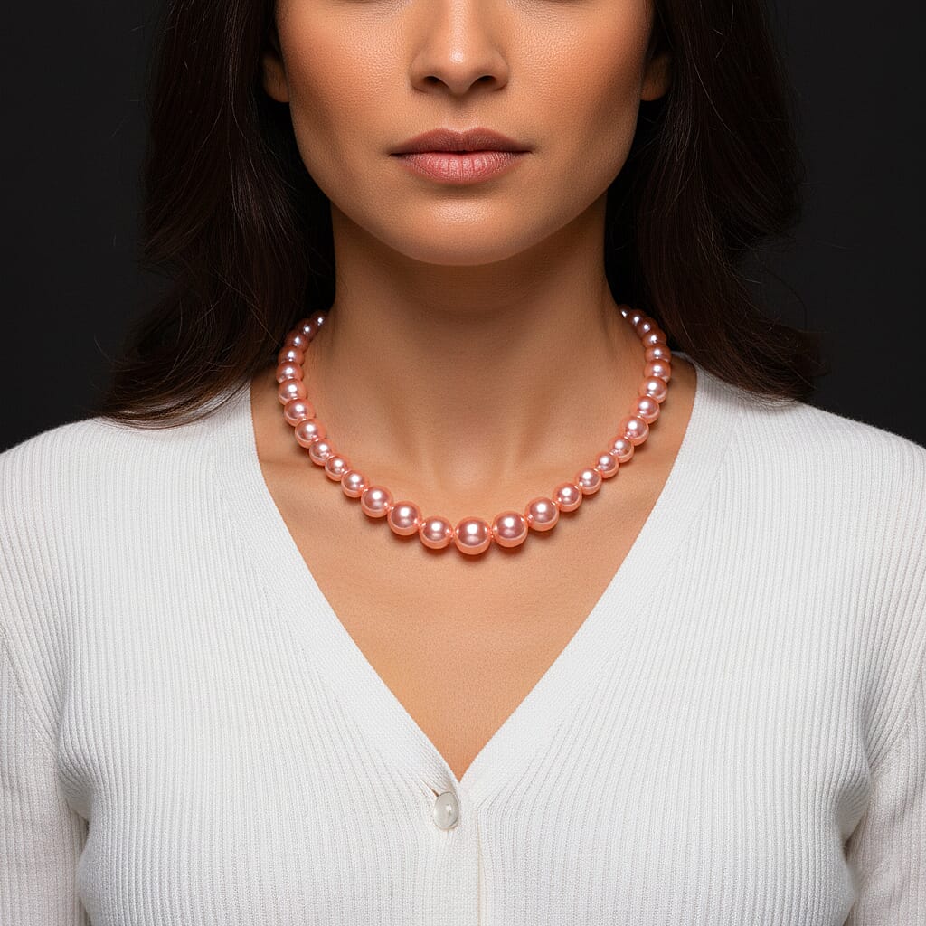 Peach Shell Pearl Necklace (Size 20 - 2 Ext) with Lobster Clasp 290.00 Ct. 8193843 3