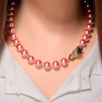 Designer Inspired - Peach Shell Pearl Necklace (Size - 20) 380.00 Ct.