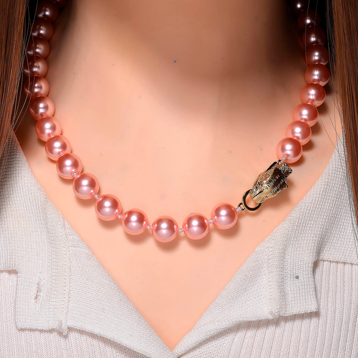 Designer Inspired - Peach Shell Pearl Necklace (Size - 20) 380.00 Ct. V32731504 2