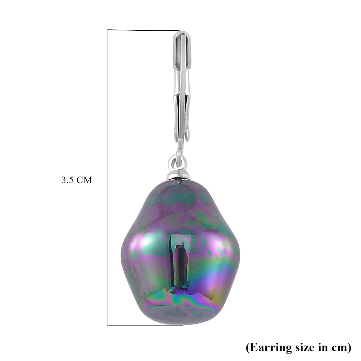Peacock Colour Shell Pearl Drop Earrings with Lever Back V32518648 5
