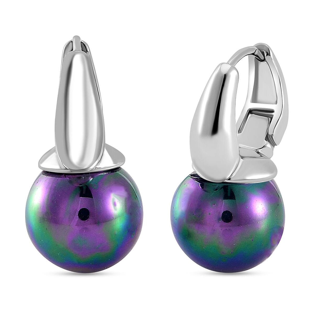 Peacock Color Shell Pearl Earring with Hoop 40.00 Ct. 8103663 0
