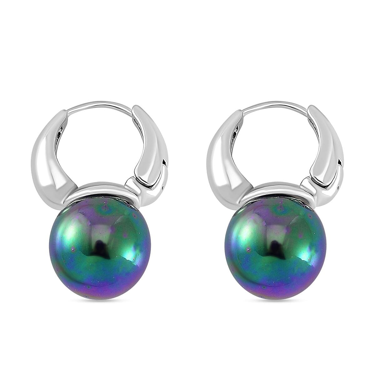 Peacock Color Shell Pearl Earring with Hoop 40.00 Ct. 8103663 4