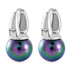 Peacock Color Shell Pearl Earring with Hoop 40.00 Ct.