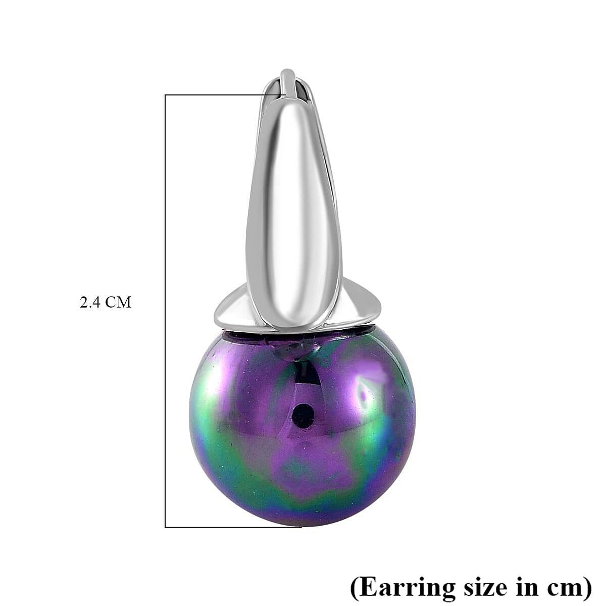 Peacock Color Shell Pearl Earring with Hoop 40.00 Ct. 8103663 6