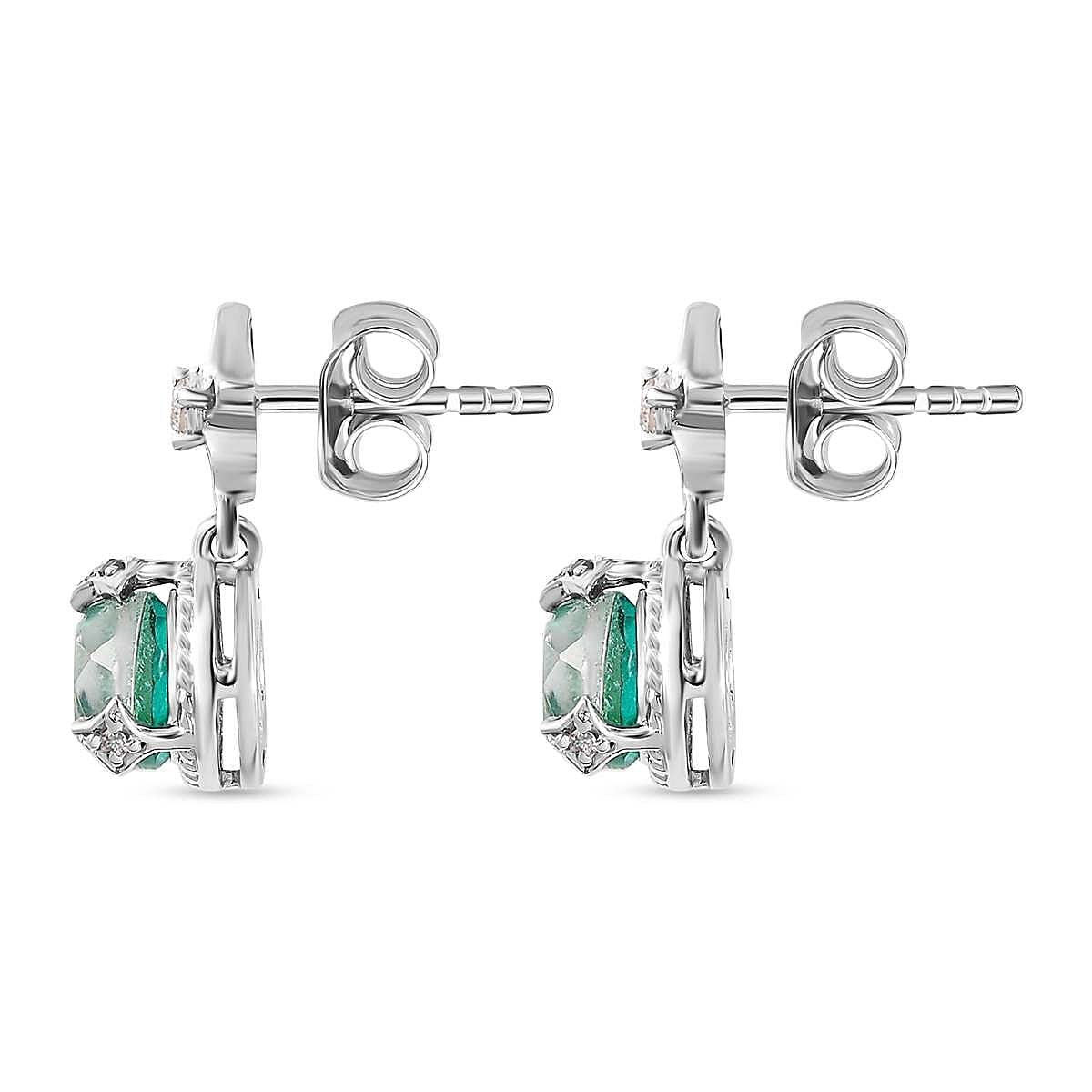 Peacock Triplet Quartz and Natural Zircon Earrings in Platinum Overlay Sterling Silver 2.36 Ct. 7545012 3