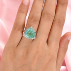 Peacock Quartz and Natural Zircon Ring in Platinum Overlay Sterling Silver 9.81 Ct.