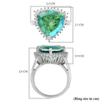 Peacock Quartz and Natural Zircon Ring in Platinum Overlay Sterling Silver 9.81 Ct.