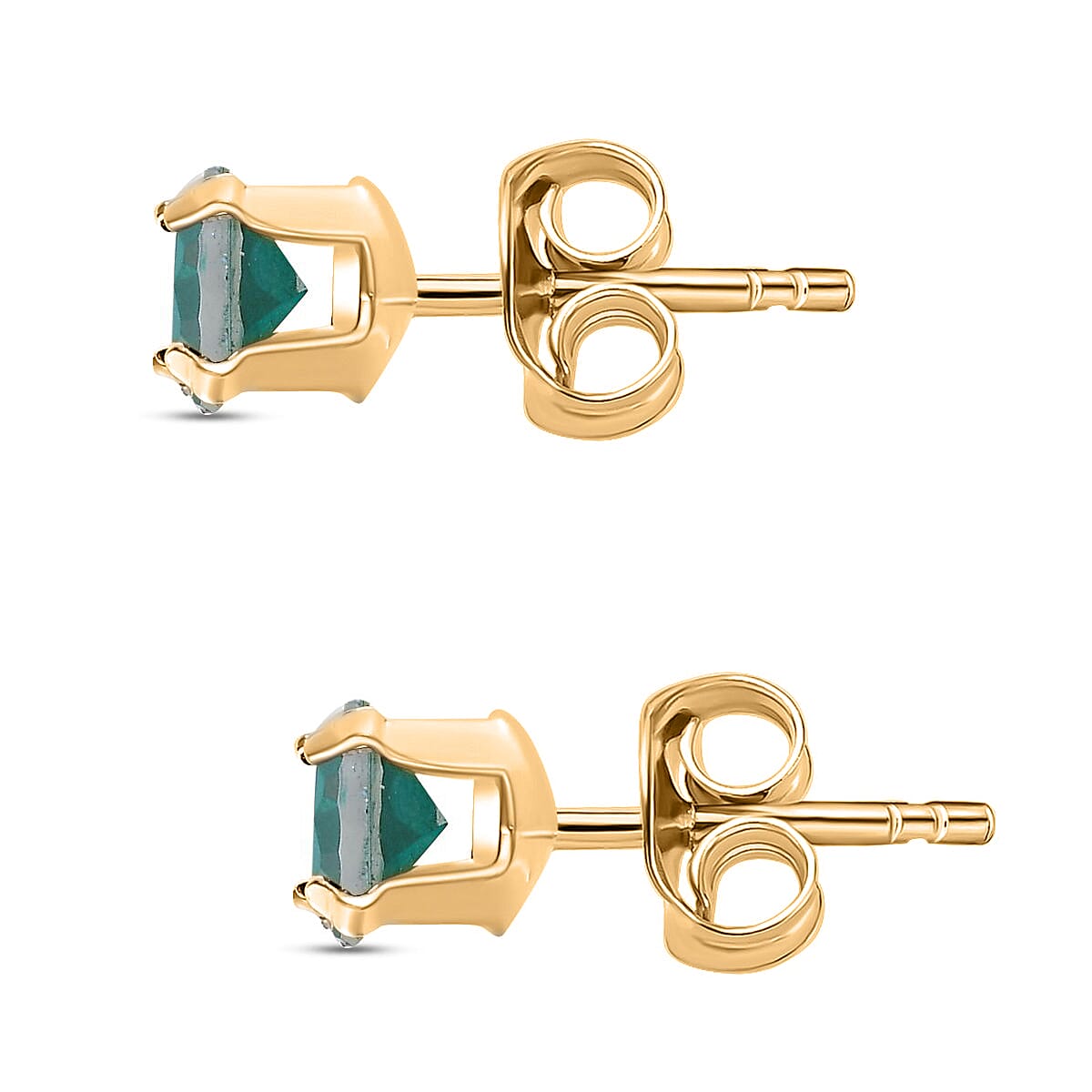 One Time Deal- Peacock Triplet Quartz Stud Earrings in 14K Yellow Gold Overlay Sterling Silver 2.00 Ct 7804935 3