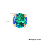 One Time Deal- Peacock Triplet Quartz Stud Earrings in 14K Yellow Gold Overlay Sterling Silver 2.00 Ct