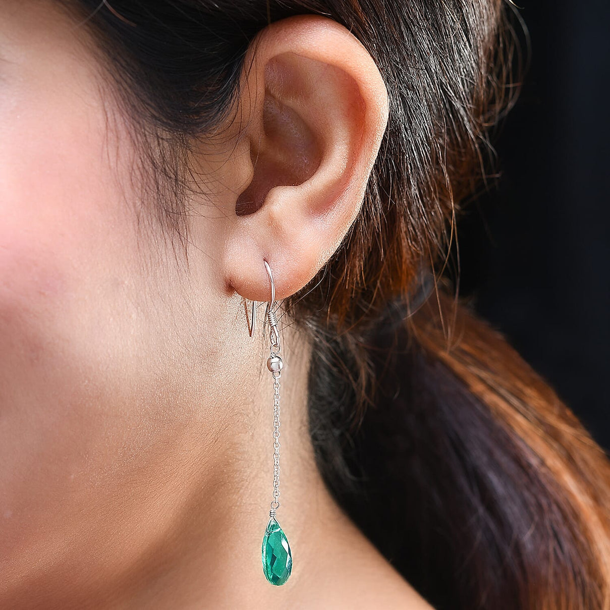 Peacock Triplet Quartz Earrings in Platinum Overlay Sterling Silver 8.00 Ct. 7601420 3