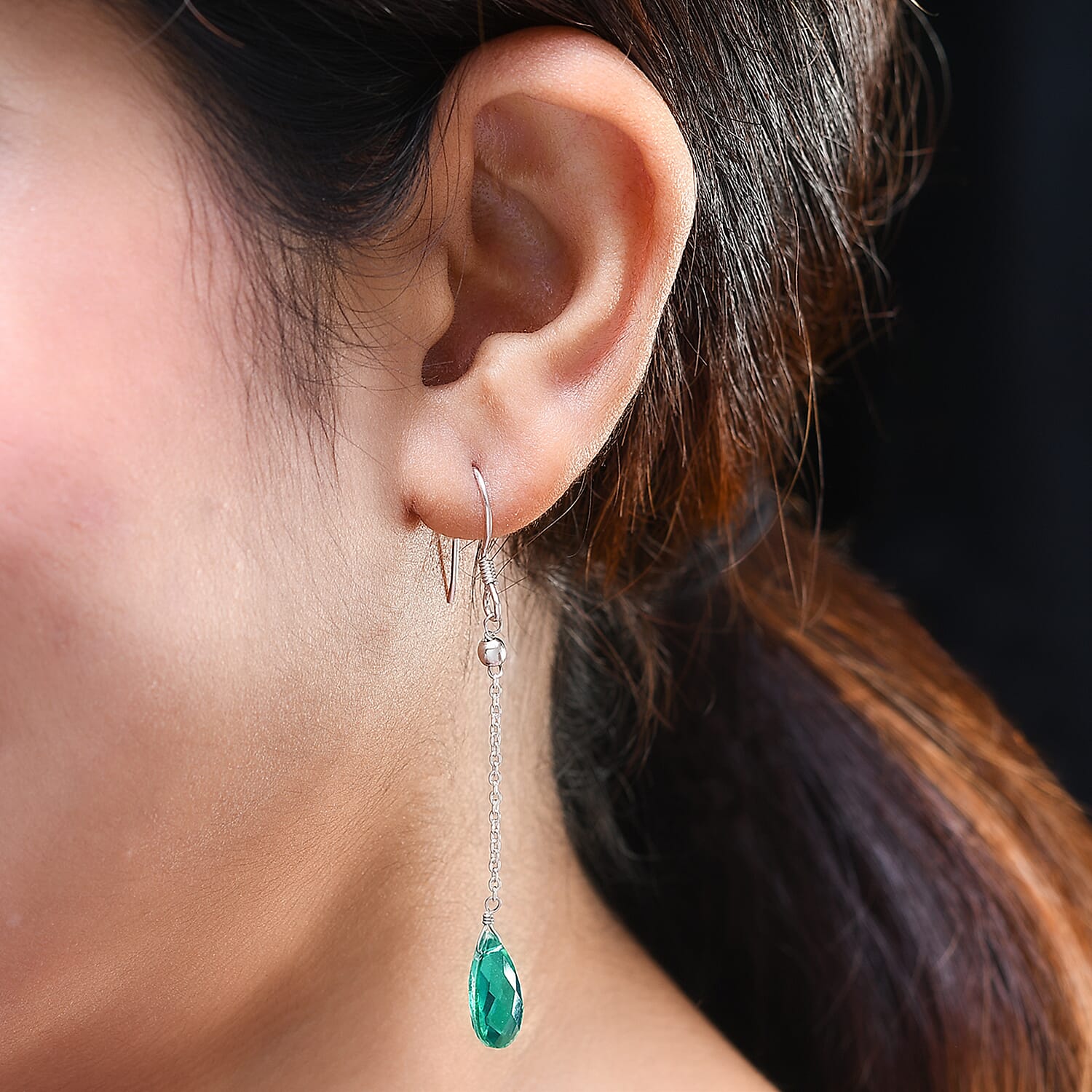 Peacock Triplet Quartz Earrings in Platinum Overlay Sterling Silver 8.00 Ct. 7601420 3