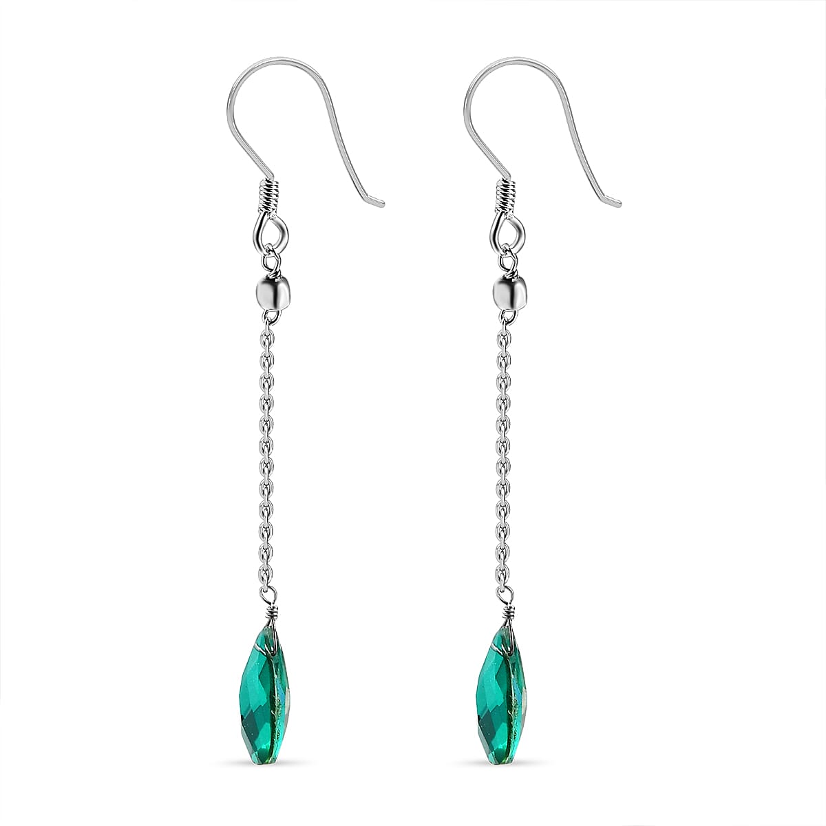 Peacock Triplet Quartz Earrings in Platinum Overlay Sterling Silver 8.00 Ct. 7601420 4