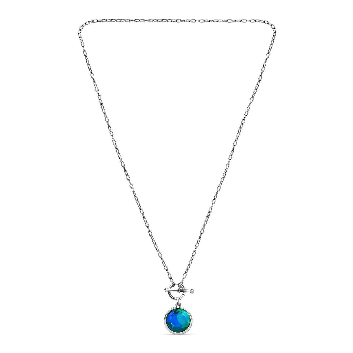 Peacock Triplet Quartz Necklace (Size - 20) in Platinum Overlay Sterling Silver 17.93 Ct 7620822 3