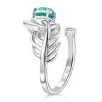 Peacock Triplet Quartz  Fancy Ring in Rhodium Sterling Silver 1.44 ct