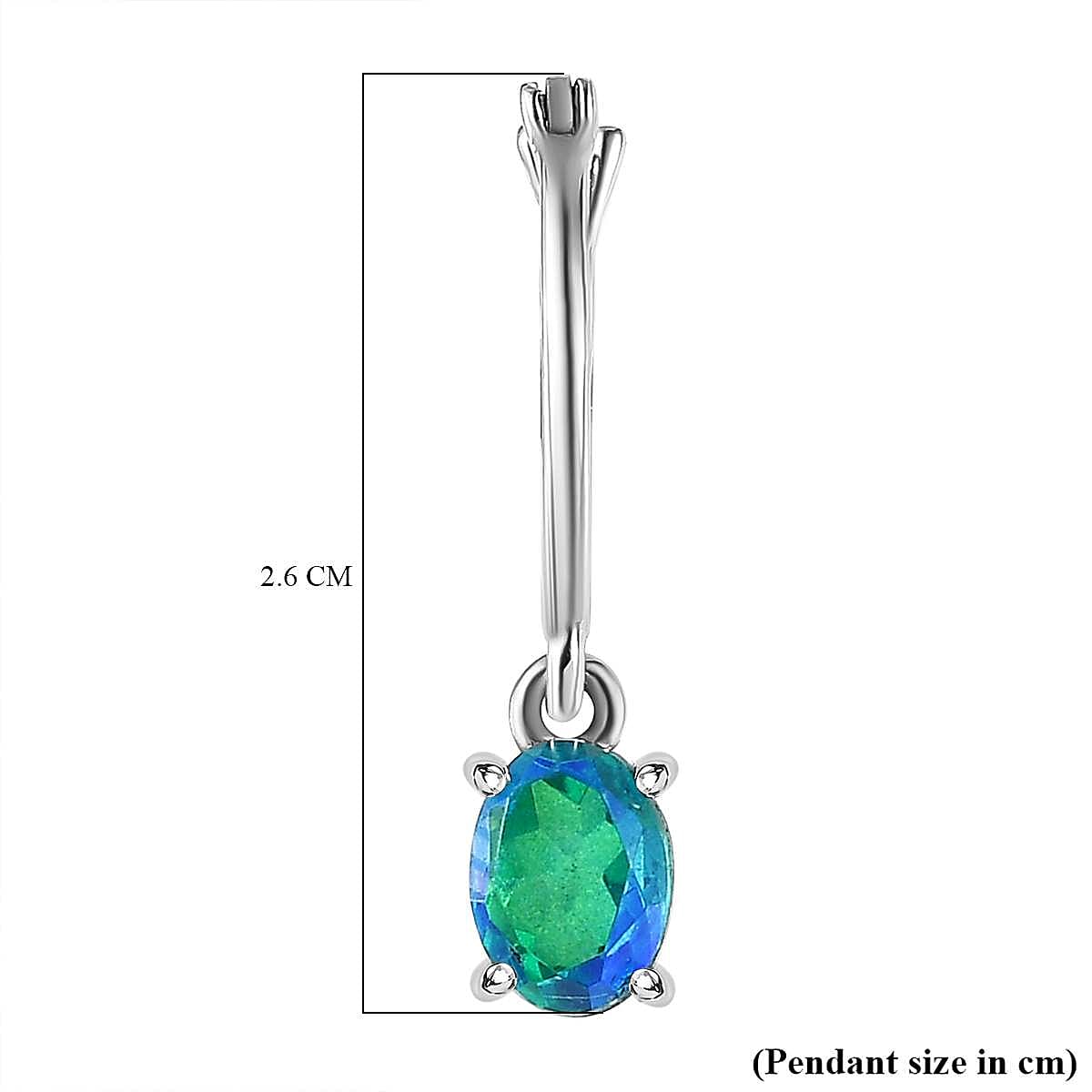 Peacock Triplet Quartz Hoop Earrings with Clasp in Platinum Overlay Sterling Silver 1.84 Ct. 7545013 6
