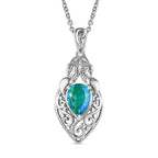 Peacock Quartz Platinum Overlay Sterling Silver Pendant (Size 20) 2.35 Ct, Silver Wt. 5.21 Gms