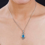 Peacock Quartz Platinum Overlay Sterling Silver Pendant (Size 20) 2.35 Ct, Silver Wt. 5.21 Gms