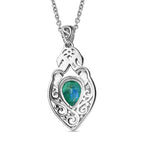 Peacock Quartz Platinum Overlay Sterling Silver Pendant (Size 20) 2.35 Ct, Silver Wt. 5.21 Gms