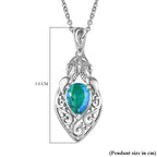 Peacock Quartz Platinum Overlay Sterling Silver Pendant (Size 20) 2.35 Ct, Silver Wt. 5.21 Gms