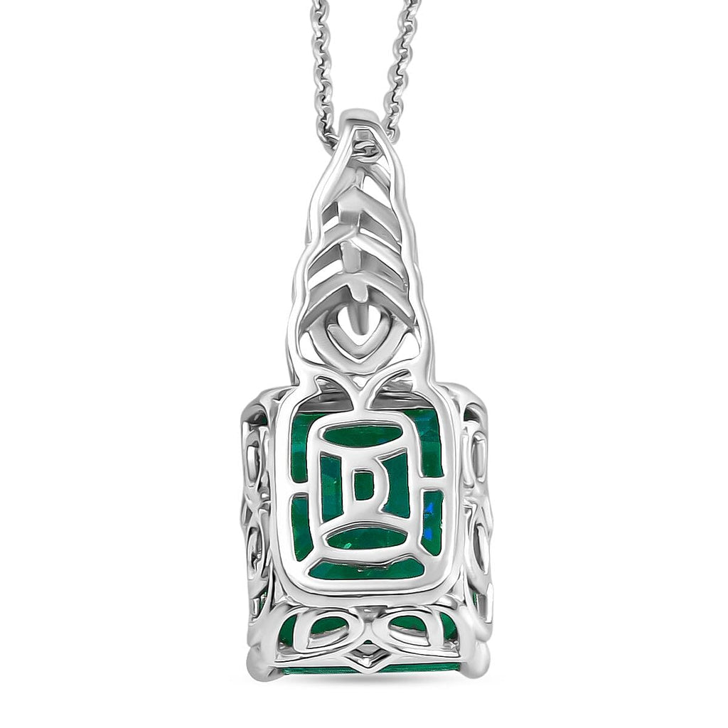 D'joy Peacock Triplet Quartz Pendant with Chain (Size 20) in Rhodium Overlay Sterling Silver 6.78 Ct.
