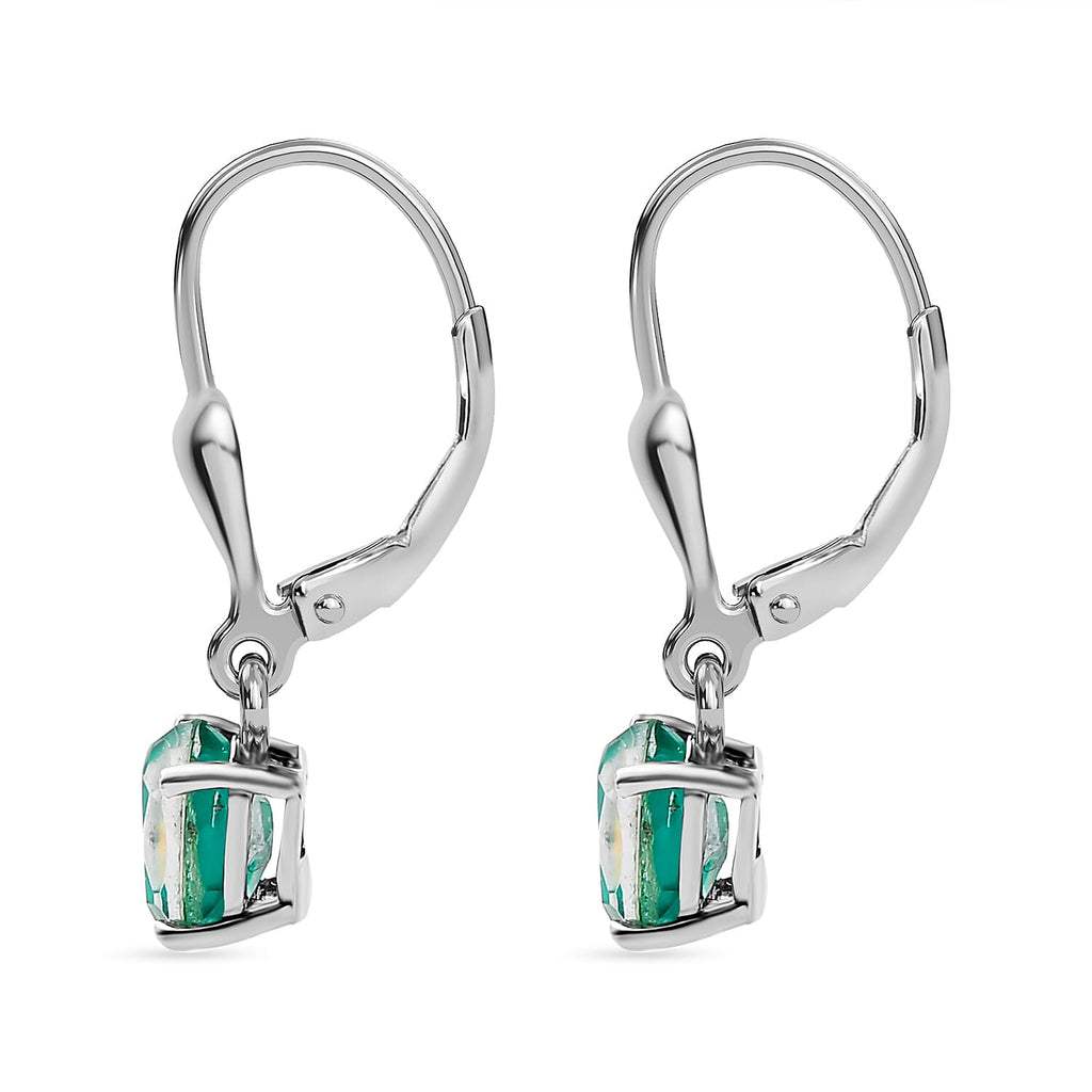 Peacock Triplet Quartz Solitaire Earrings in Platinum Overlay Sterling Silver 1.10 Ct