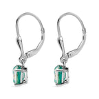 Peacock Triplet Quartz Solitaire Earrings in Platinum Overlay Sterling Silver 1.10 Ct