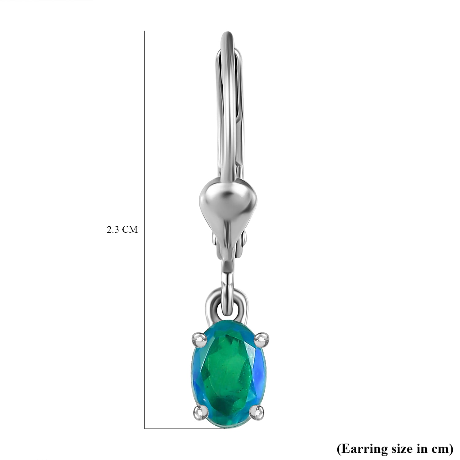 Peacock Triplet Quartz Solitaire Earrings in Platinum Overlay Sterling Silver 1.10 Ct 7711459 4