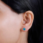Peacock Triplet Quartz  Solitaire Stud Push Post Earring in 18K Vermeil YG Overlay Sterling Silver 2.09 ct