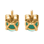 Peacock Triplet Quartz  Solitaire Stud Push Post Earring in 18K Vermeil YG Overlay Sterling Silver 2.09 ct