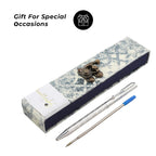925 Sterling Silver Pen with Moissanite (RD 3MM) - 1 Extra Refill, Silver Wt.12 Gms Approx