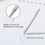 925 Sterling Silver Pen with Moissanite (RD 3MM) - 1 Extra Refill, Silver Wt.12 Gms Approx